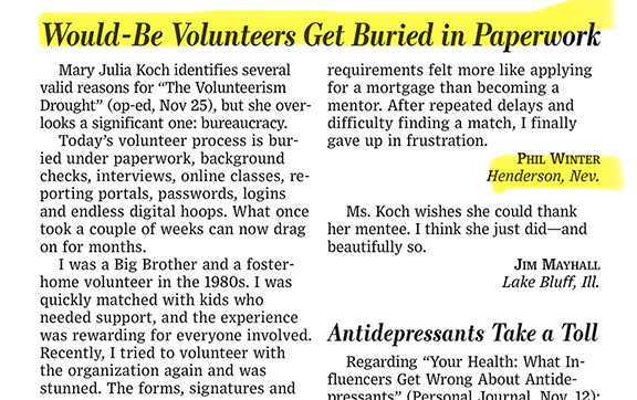 wsj volunteer