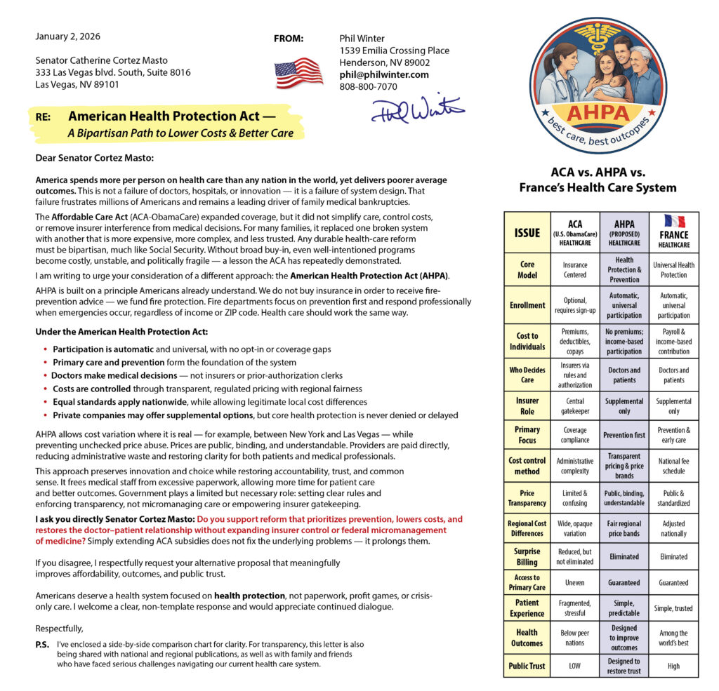 letter congress health care